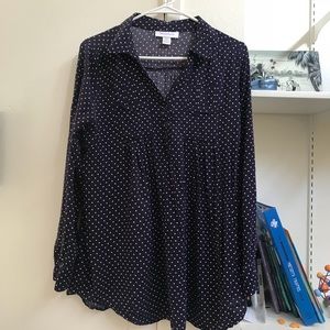 [SOLD Motherhood Maternity poka dot Blue T-shirt